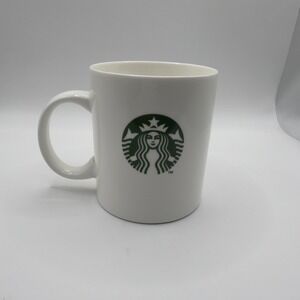 Starbucks 12 oz Coffee Mug White Green Siren Logo 2014 Ceramic Cup